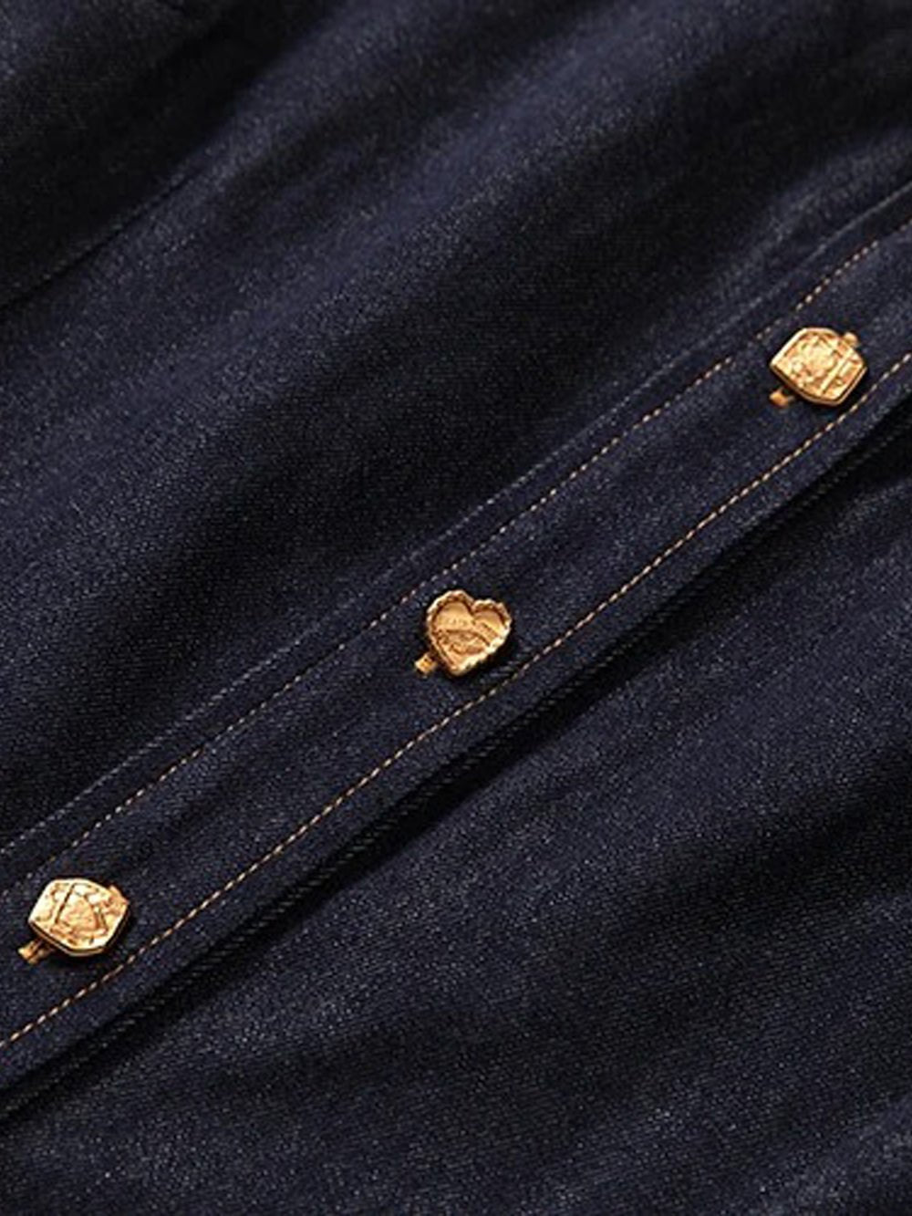 Ashley Buttoned Denim Top & Skirt Set