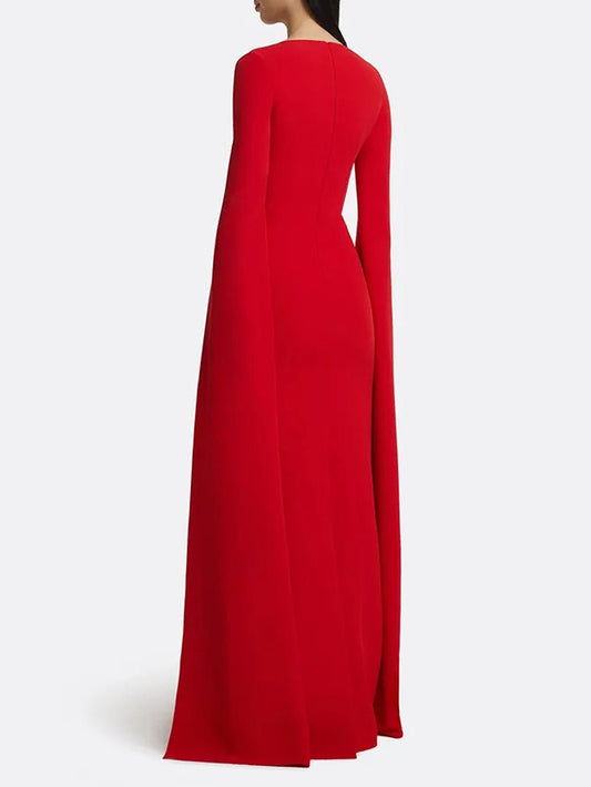 Audrey Caped Beaded Maxi Dress