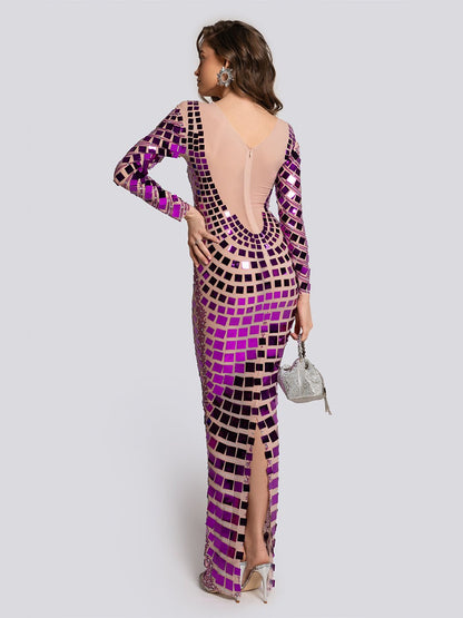 Ava Mirror Sequined Maxi Dress