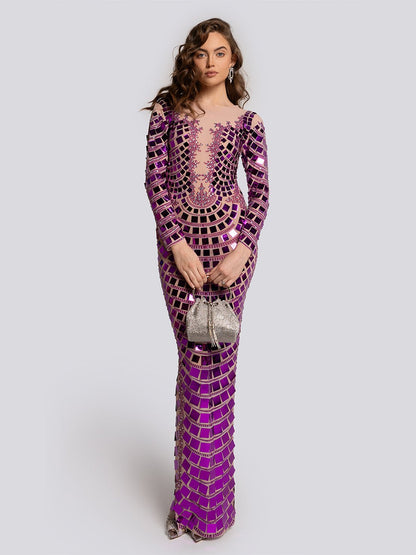 Ava Mirror Sequined Maxi Dress