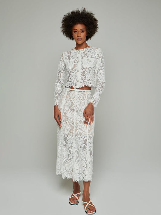 Ayleen Lace Blouse & Midi Skirt Set