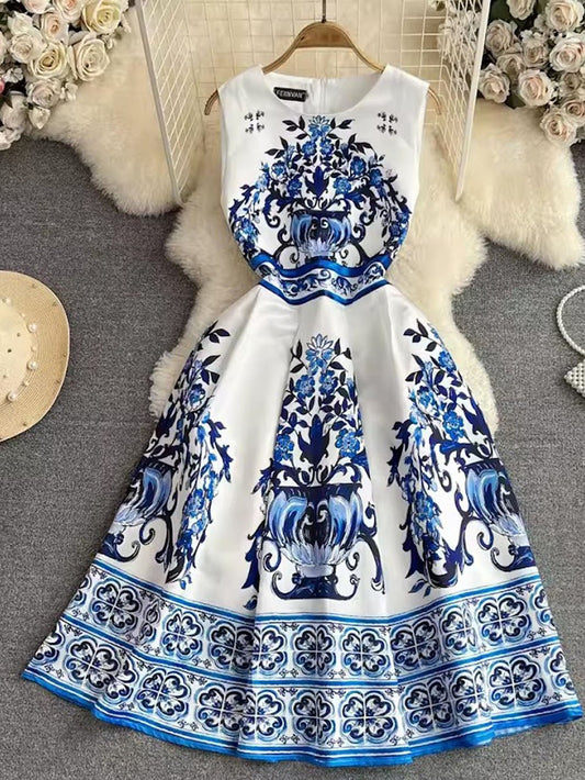 Bianca Baroque Halter Midi Dress
