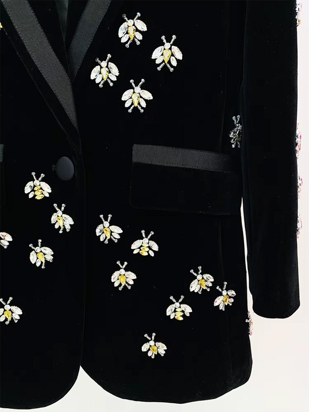 Bianca Embellished Velvet Longline Blazer