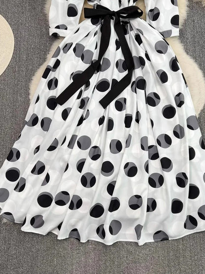 Brody Casual Polka Dot Midi Dress
