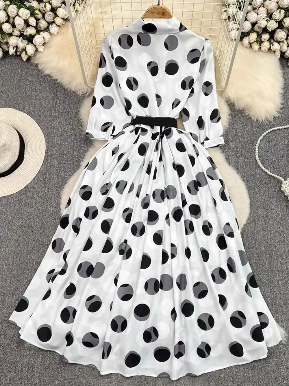 Brody Casual Polka Dot Midi Dress