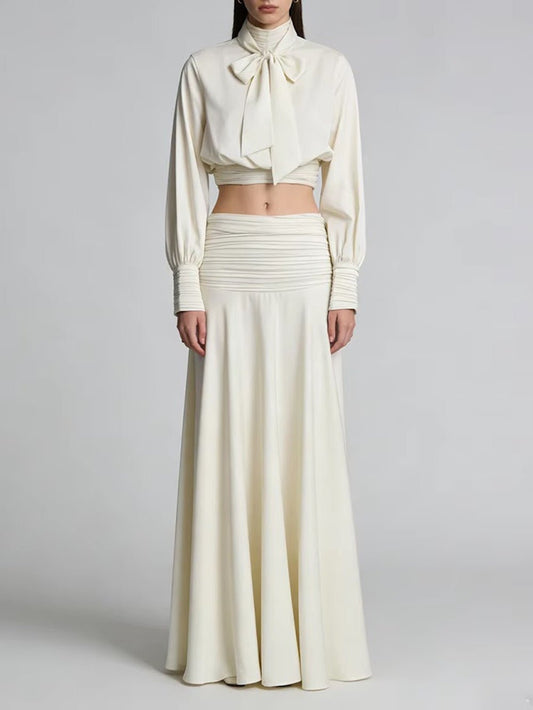 Camille Bow Blouse Skirt Set