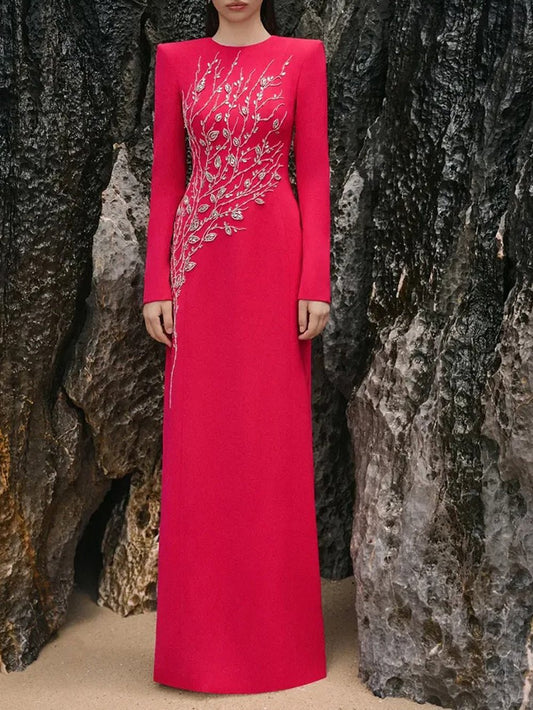 Camille Embellished Long Sleeve Gown