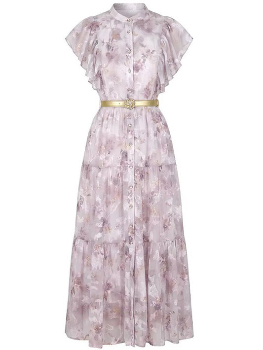 Camille Floral Lace Midi Dress