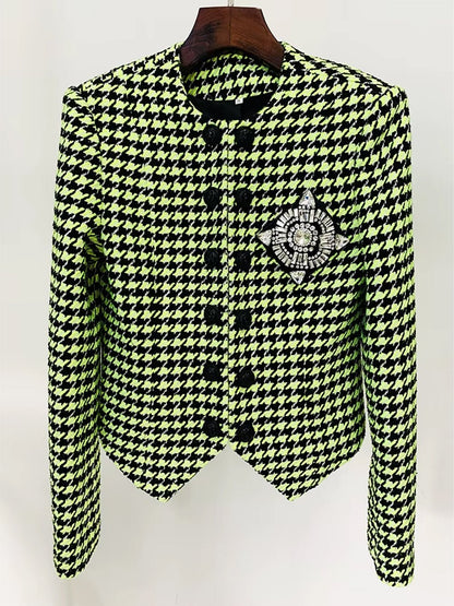 Camille Houndstooth Tweed Jacket