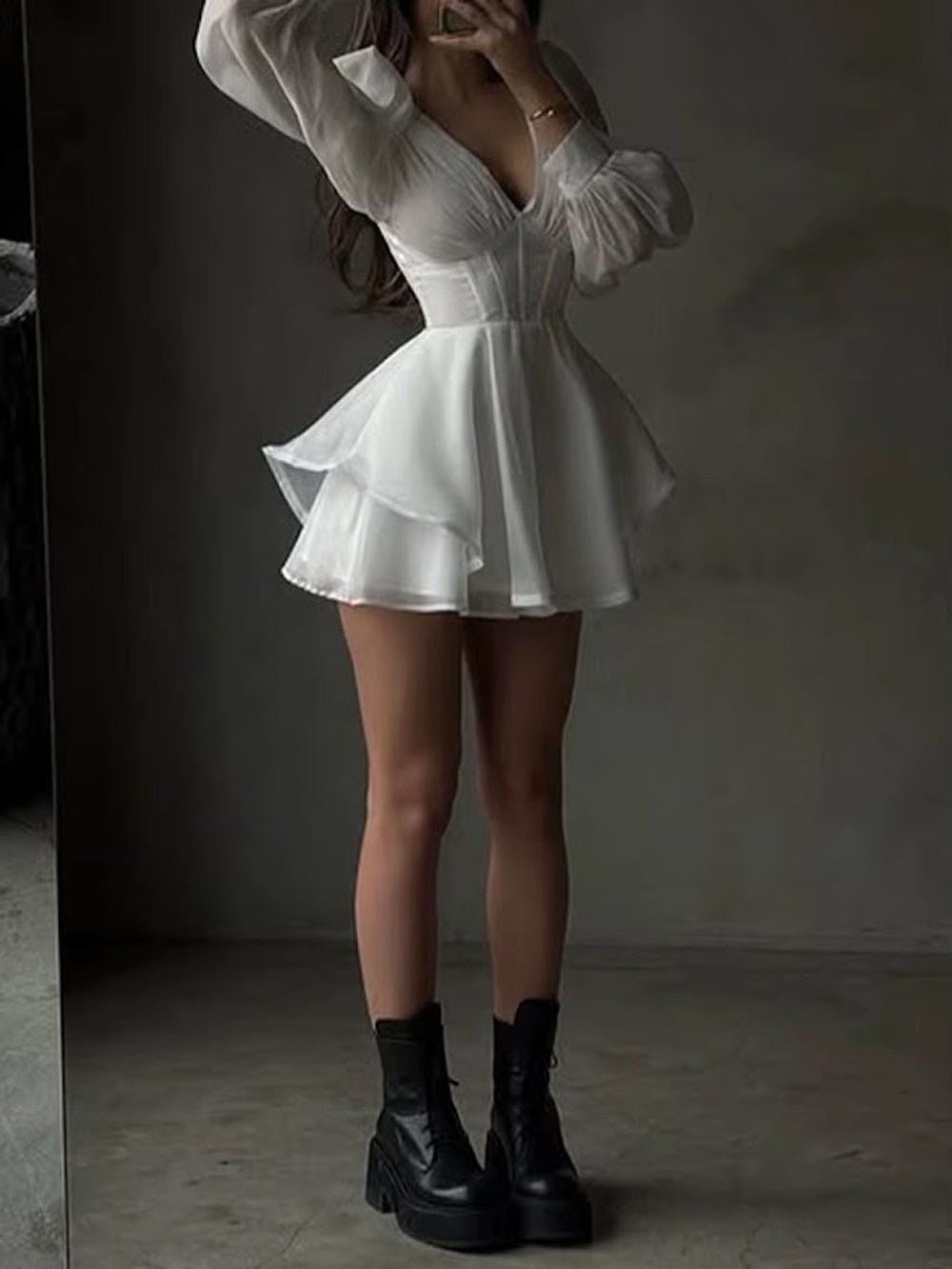 Camille Sheer Sleeve Mini Dress