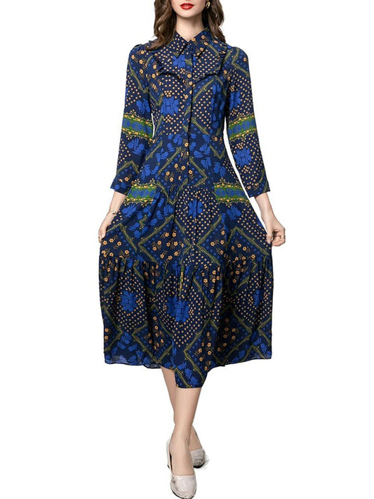 Catalina Buttoned Pleated Maxi Dress