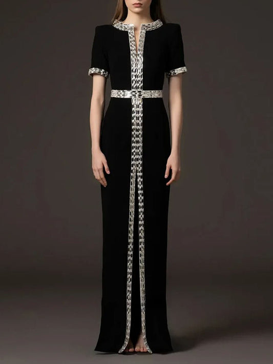 Celeste Beaded Trim Maxi Dress