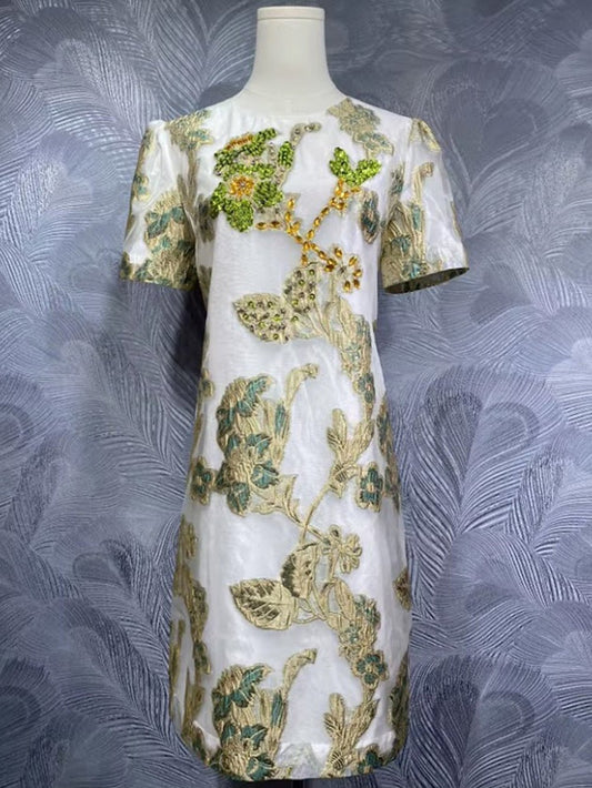 Celeste Embellished Floral Mini Dress