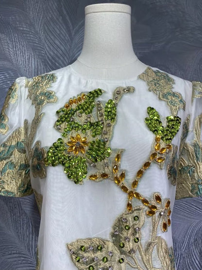 Celeste Embellished Floral Mini Dress