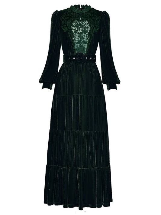 Celeste Vintage Velvet Midi Dress