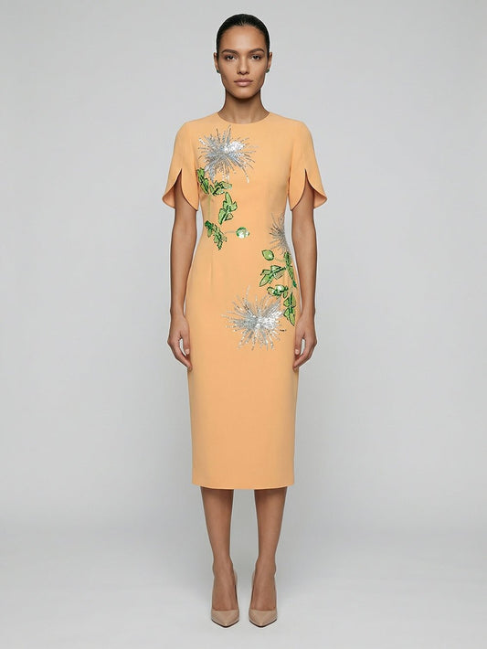 Celeste Yellow Floral Midi Dress