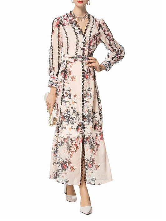 Claire Floral Buttoned Maxi Dress