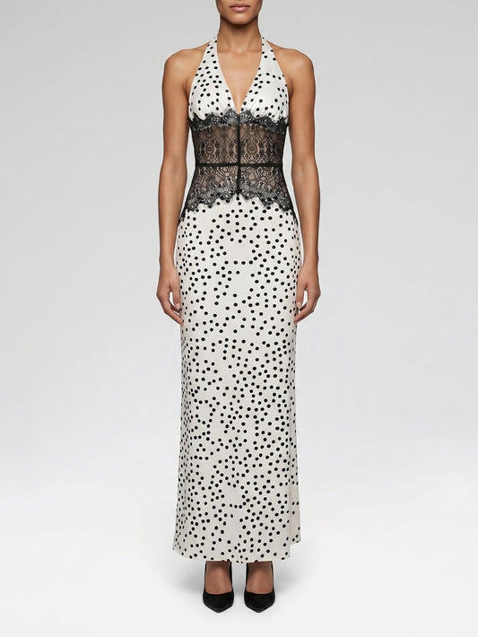 Colette Polka Dot Halter Maxi Dress