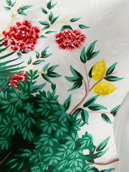 Daphne Garden Print Mini Dress