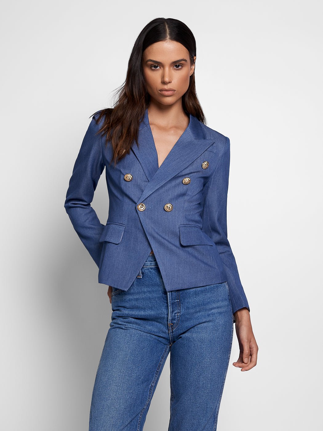 Double-Breasted Denim Jacket