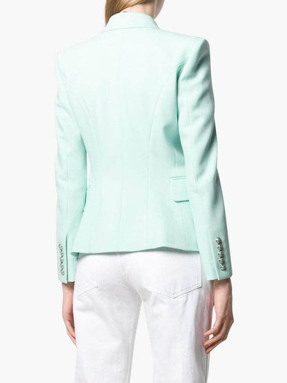 Double-Breasted Mint Blazer