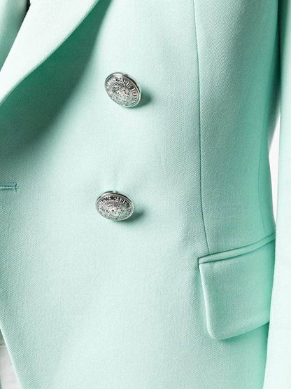 Double-Breasted Mint Blazer