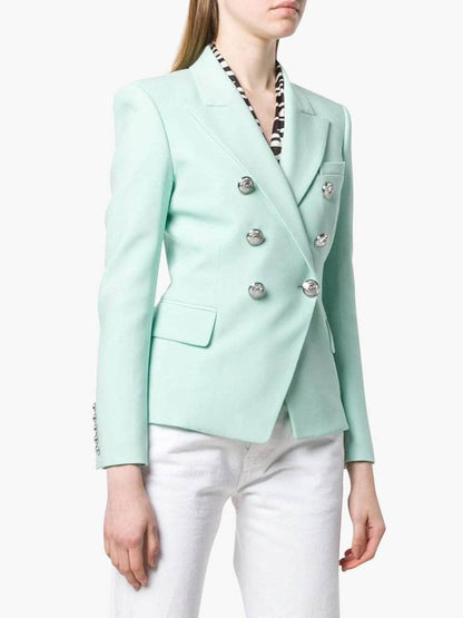 Double-Breasted Mint Blazer
