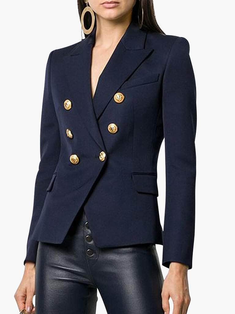 Double-Breasted Navy Blazer