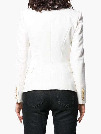 Double-Breasted White Blazer