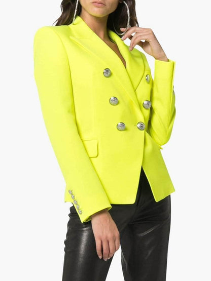 Double-Breasted Yellow Blazer