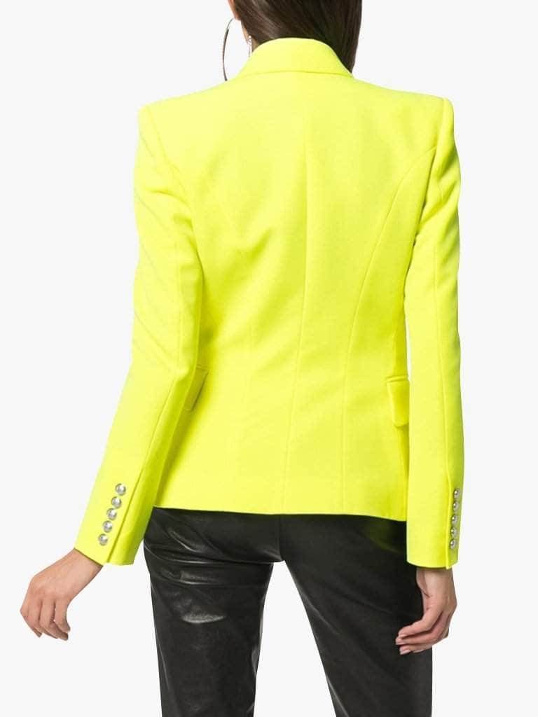 Double-Breasted Yellow Blazer