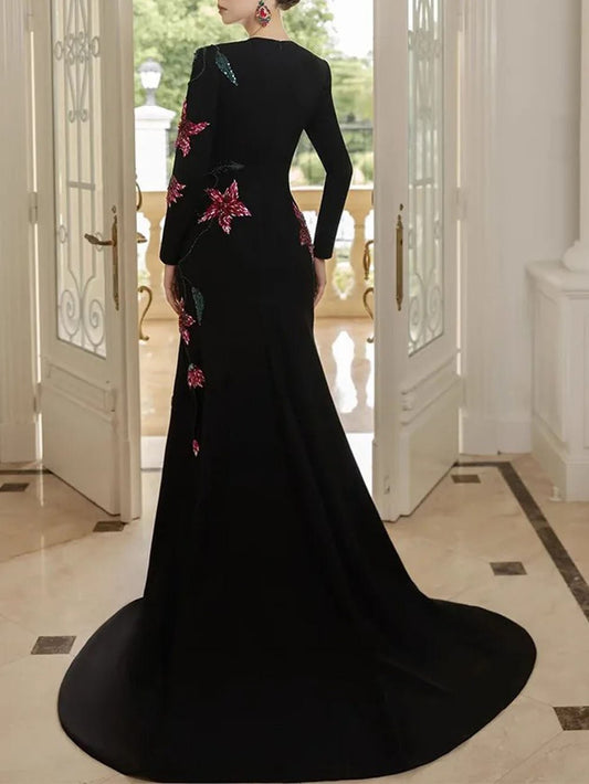 Elena Floral Beaded Maxi Dress