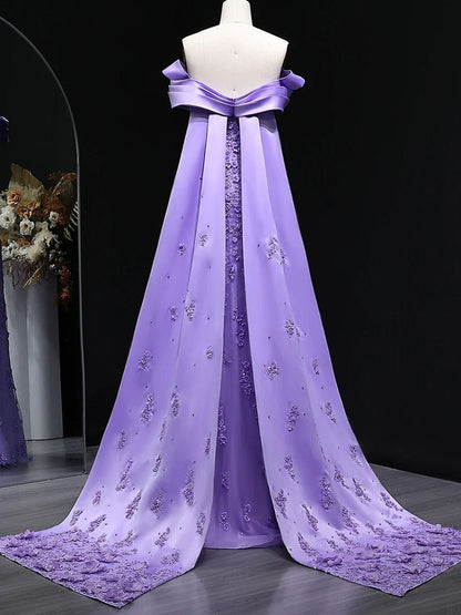 Elena Lilac Off-Shoulder Mermaid Gown