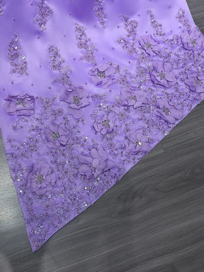 Elena Lilac Off-Shoulder Mermaid Gown
