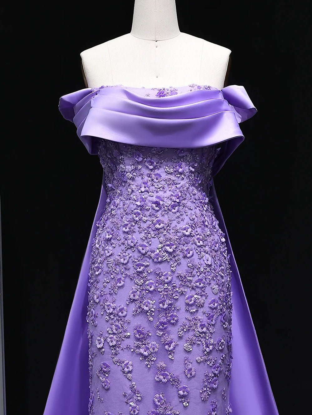 Elena Lilac Off-Shoulder Mermaid Gown