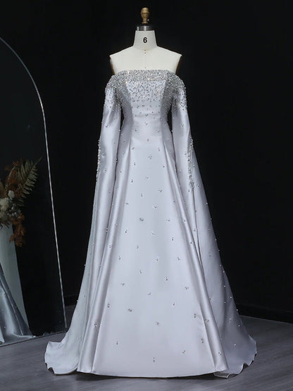Elodie Embellished Satin Gown