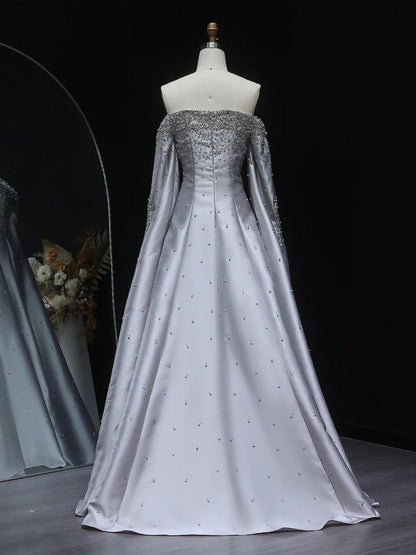 Elodie Embellished Satin Gown