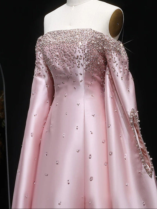 Elodie Embellished Satin Gown