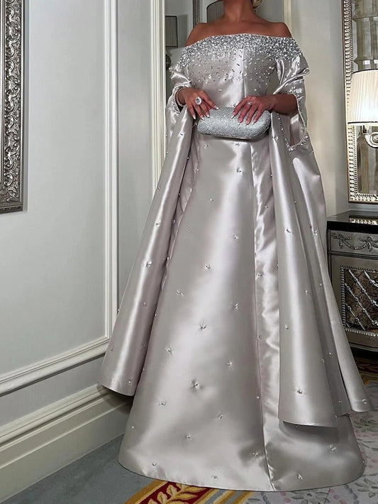 Elodie Embellished Satin Gown