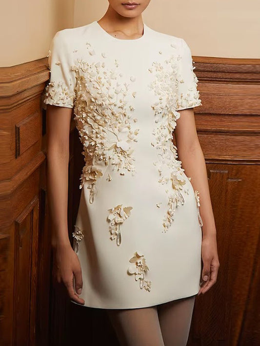 Elodie Floral Applique Mini Dress
