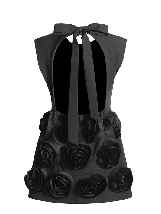 Eva Hollow Out Appliques Mini Dress