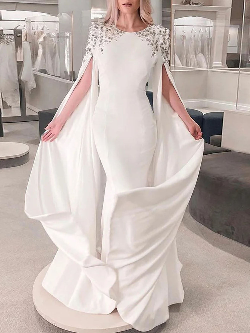 Evangeline Cape Evening Gown