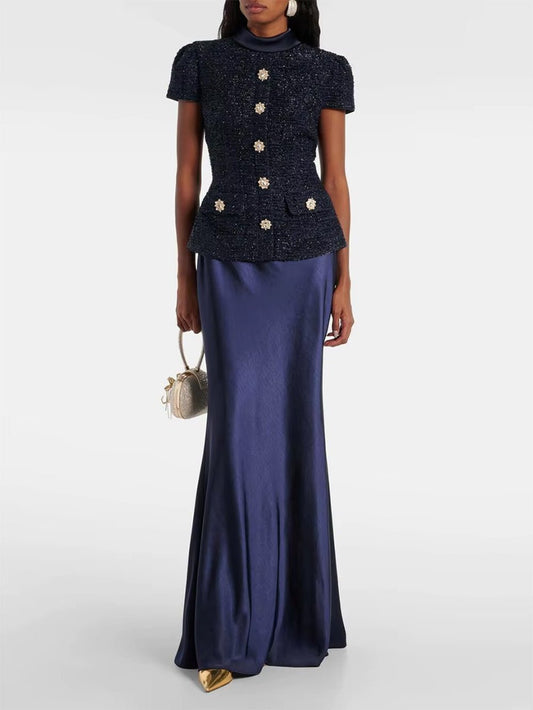 Genevieve Embellished Tweed Skirt Set