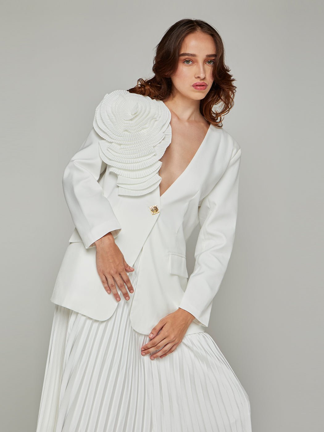 Gilly Floral Patchwork Straight Blazer