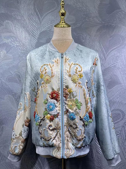 Giselle Embroidered Bomber Jacket | Cora Bellune - image 1