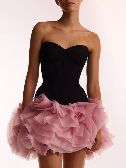 Hailey Sweetheart Ruffle Mini Dress
