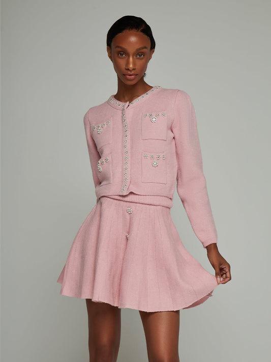 Imogen Beaded Cropped Jacket & Mini Skirt Set