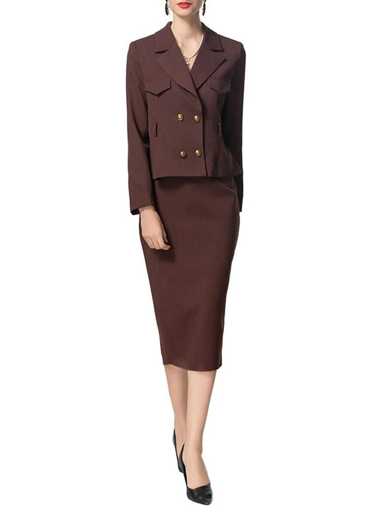 Isabel Double-Breasted Top & Skirt Set
