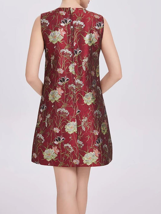 Isabella Floral Jacquard Mini Dress