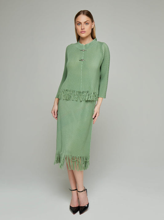 Janna Tasseled Blouse & Maxi Skirt Set